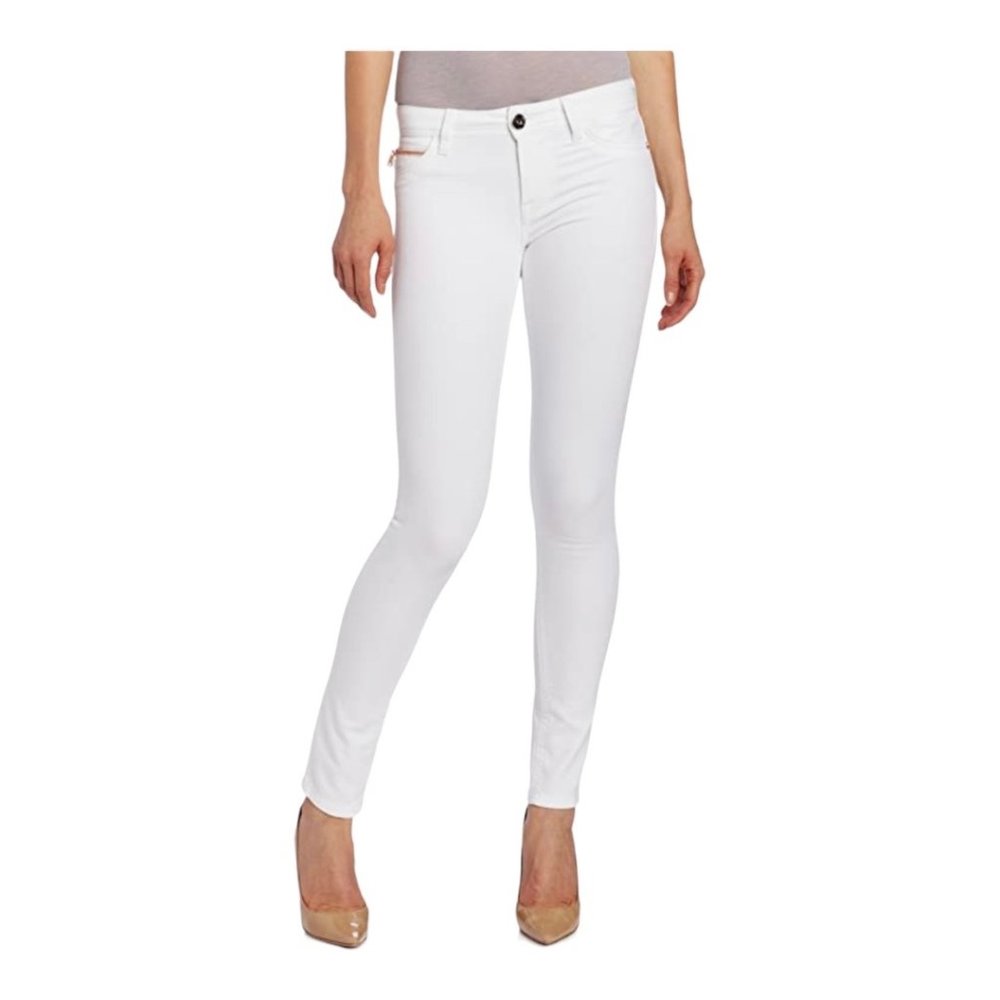 DL1961 Amanda Skinny Jean in Astor, Stretch, White Denim, Zipper Detail, Size 30